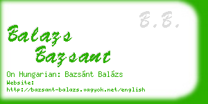 balazs bazsant business card